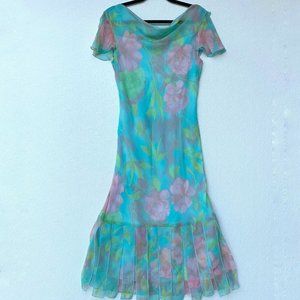 Pomponix Women Dress Size 6‎ Floral Round N…